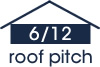6:12 roof pitch (27 degree slope)