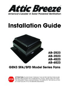 Attic Breeze SFA SFD Installation Guide English pdf