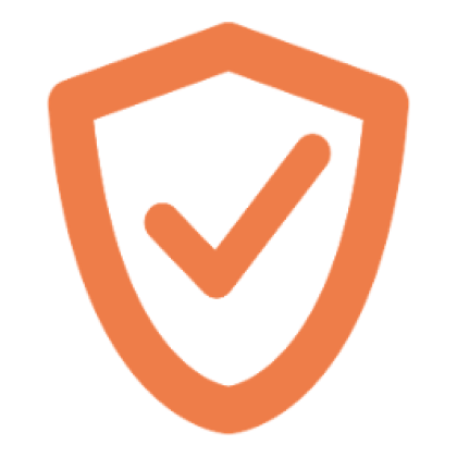 ForgeBuilt shield icon with checkmark, Attic Breeze orange