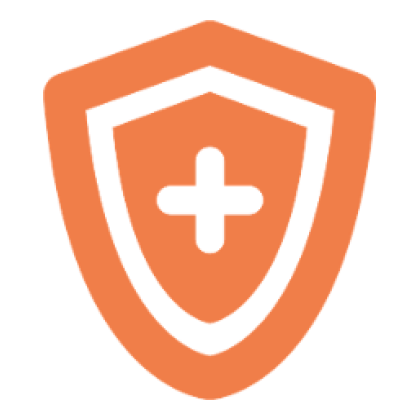 ProSecure shield icon with safety cross, Attic Breeze orange