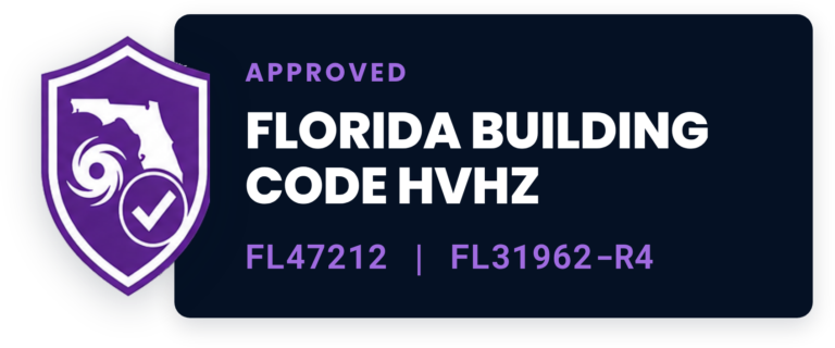Florida Building Code HVHZ Approved FL47212, FL31962-R4