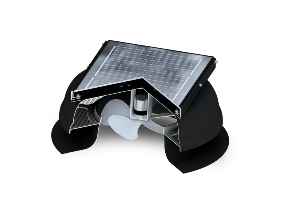 AeroBreeze solar attic fan cutaway